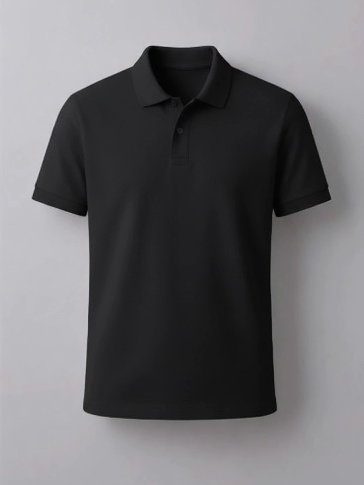 Black Cotton POLO T-shirt