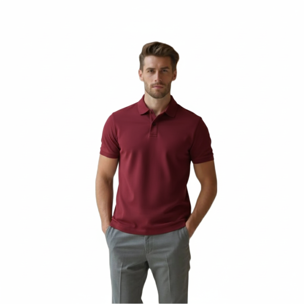 Maroon Cotton Polo Tshirt