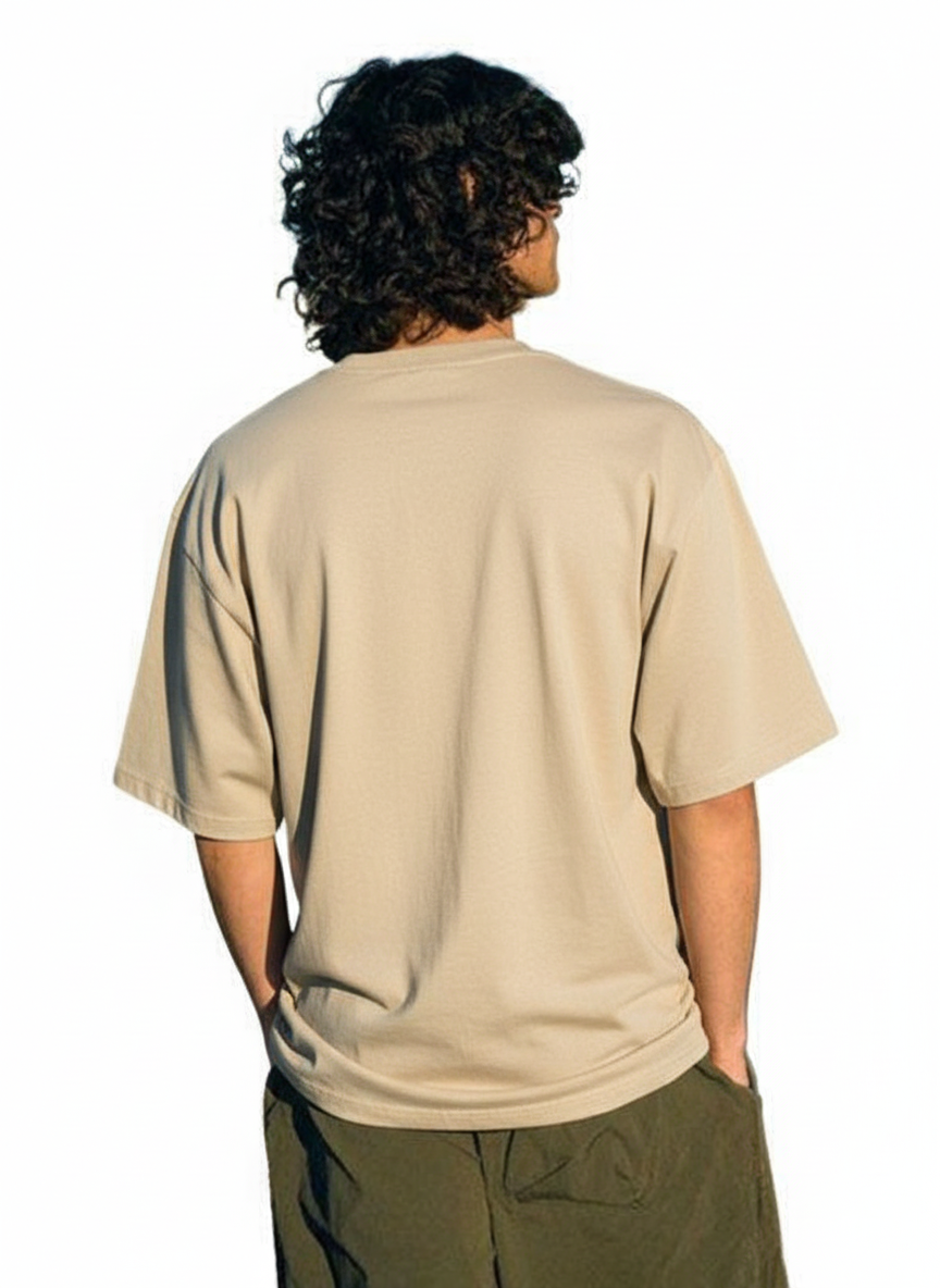 Men's Oversized T-shirts - Beige