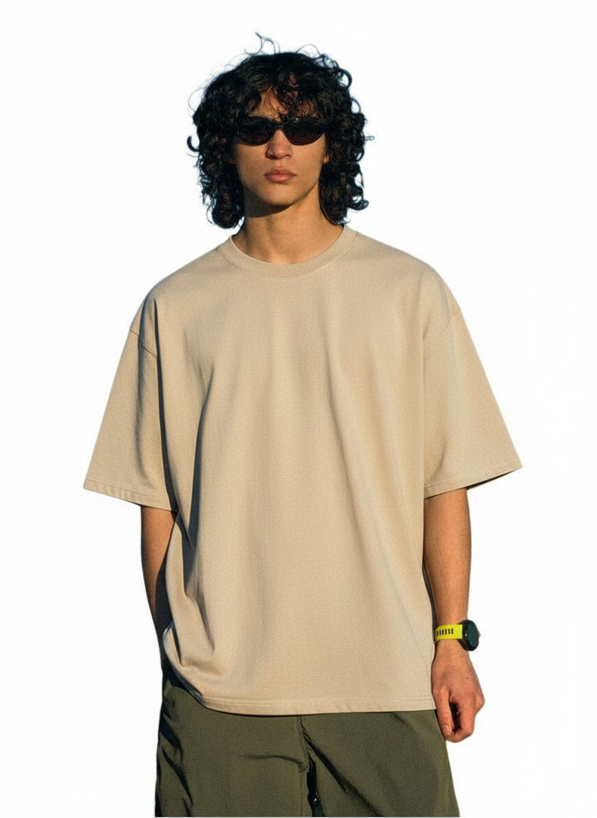 Men's Oversized T-shirts - Beige