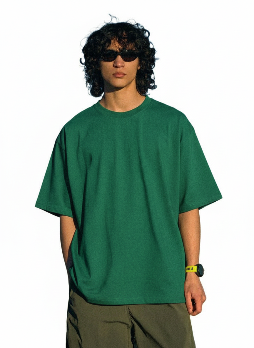 Men's Oversized T-shirts - Forest Green