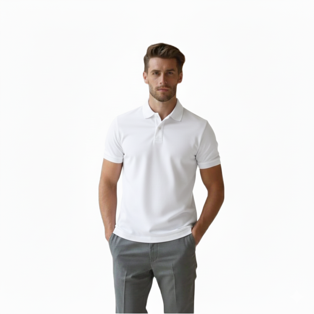 White Cotton POLO T-shirt