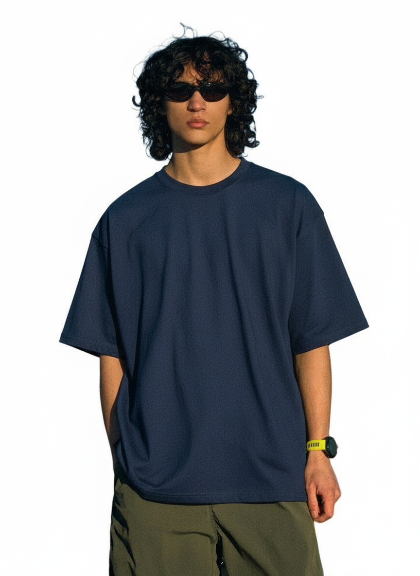 Men's Oversized T-shirts - Navy Blue