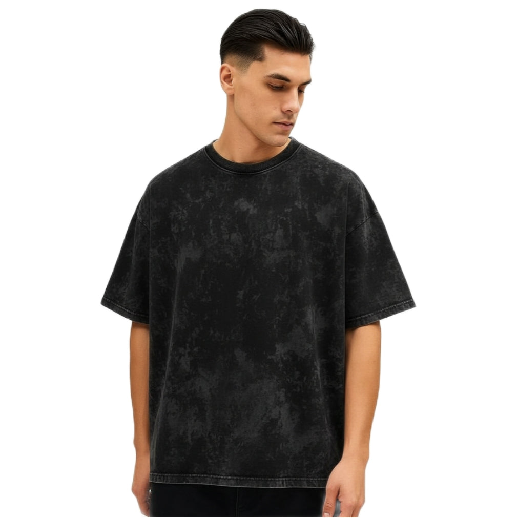 Men's Acidwash Oversized T-shirt - Black